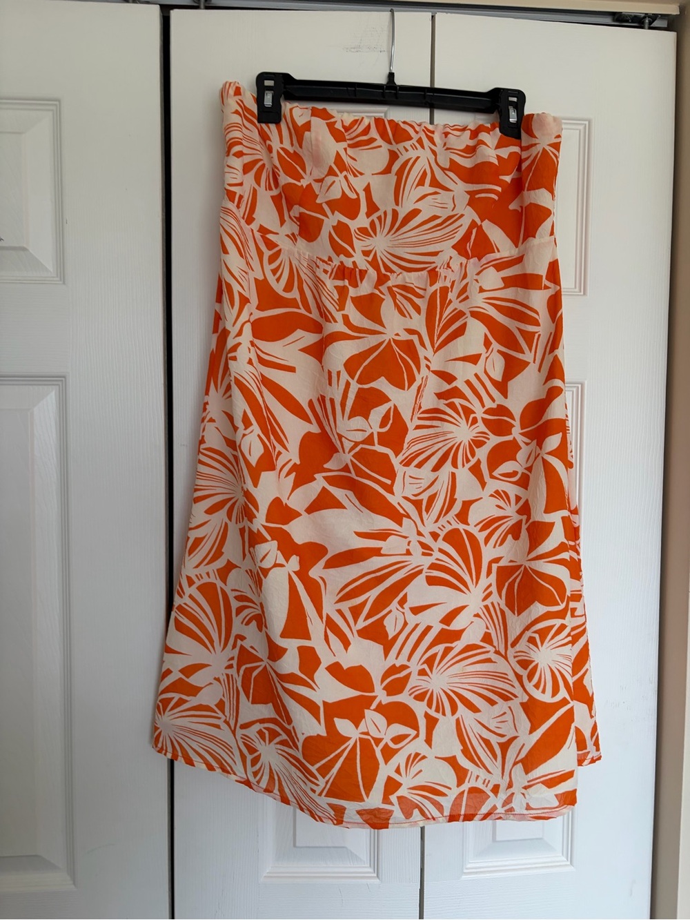 American Eagle Outfitters Orange and Cream Floral Dress